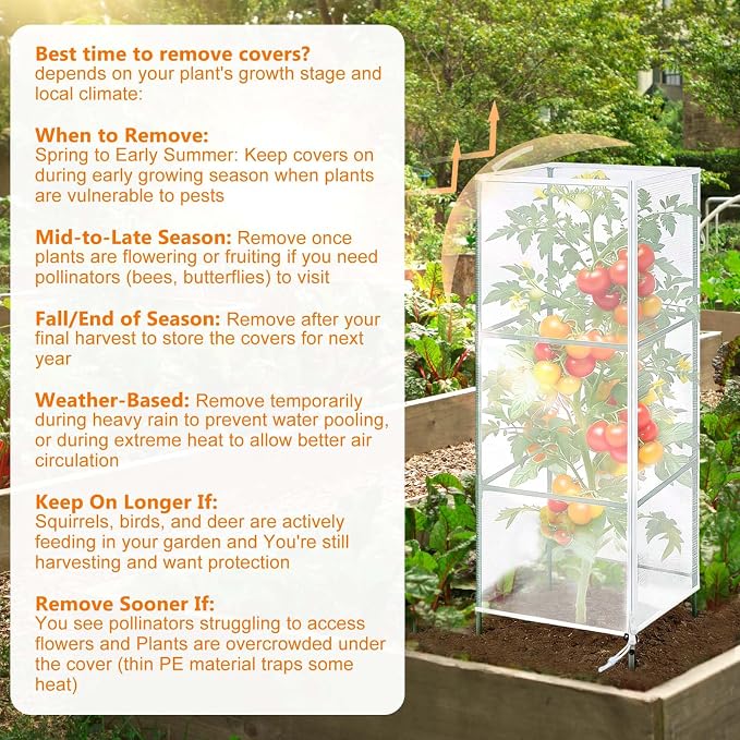 3 Pack Garden Netting Cover for Square Tomato Cage - Image 5