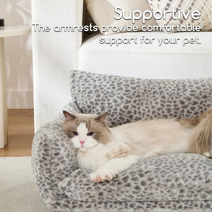 Hollypet Cat Bed Fluffy Plush Mutifuctional Double-Layer Soft Pet Couch - Image 4