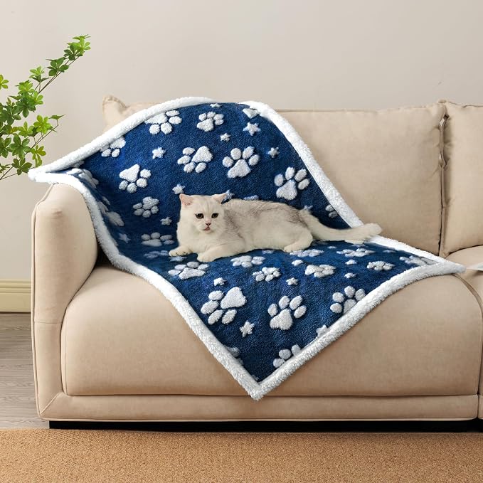 Waterproof Blanket for Dog Cat or Adult, Cute 3D Textured Paw Dog Blanket for - Image 6