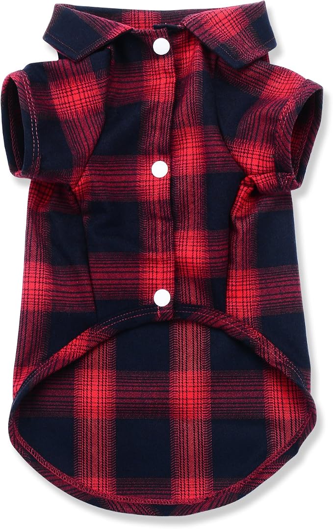 Koneseve Dog Shirt, Pet Plaid Clothes Shirt T-Shirt, Sweater Bottoming Shirt by Koneseve
