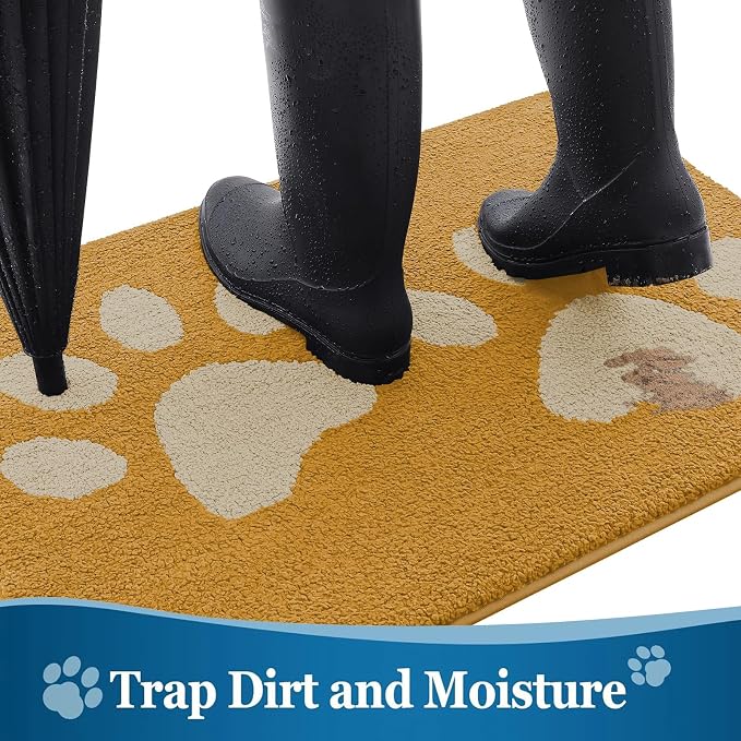 Buganda Dog Door Mat for Muddy Paws, Absorbent Dirt Trapper Washable Indoor - Image 3