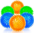 SHARLOVY Squeaky Balls for Pet Small Puppy, 6 Pack TPR Fetch Spike Balls for by SHARLOVY