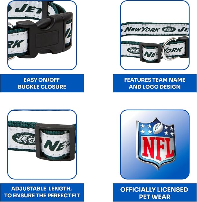 Pets First NFL New York Jets Licensed PET COLLAR, Medium - Image 3