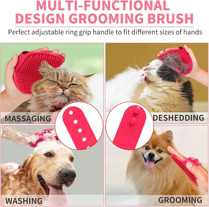 Comotech 6PCS Dog Bath Brush & Dog Toothbrush | Adjustable Handle Shampoo Brush - Image 5