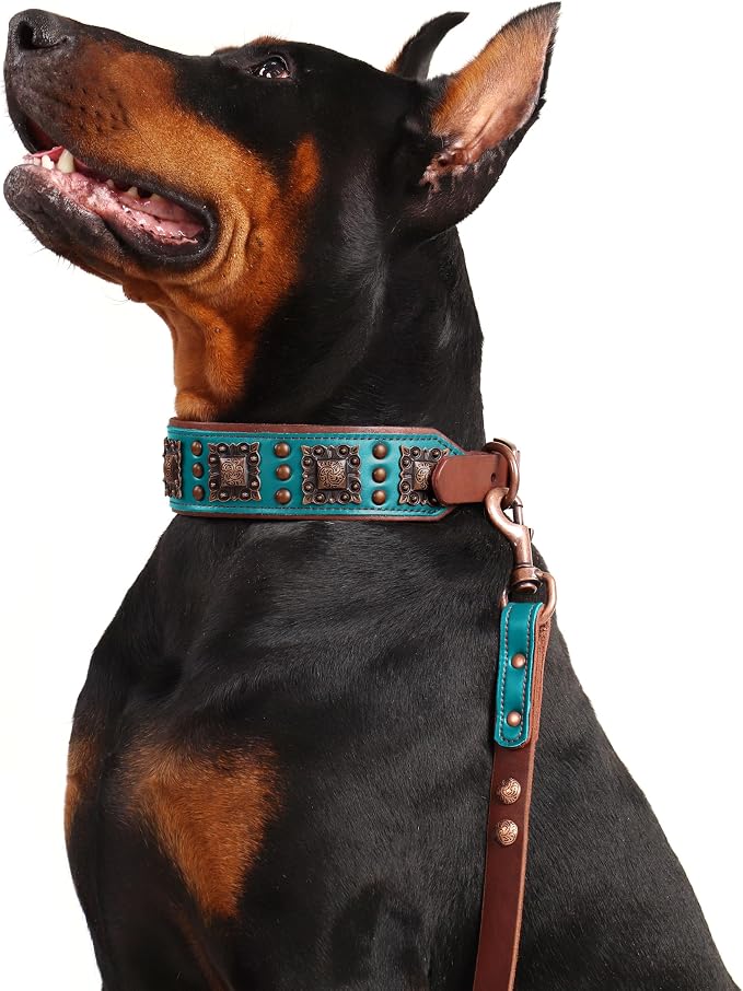 PET ARTIST Soft Padded Leather Dog Collar, 2 inch Wide Genuine Leather Dog - Image 7