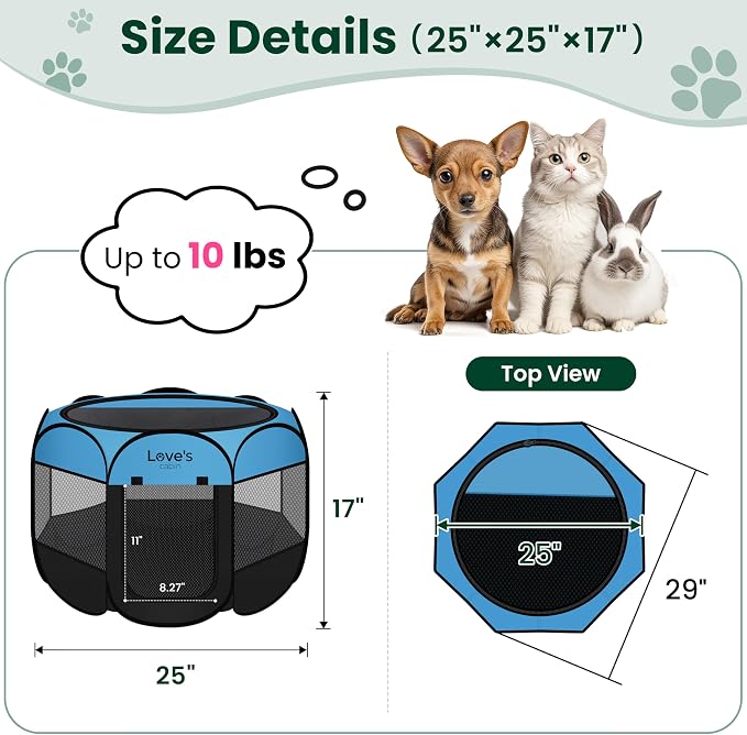 Love's cabin Pet Puppy Dog Playpen, Small Dog Tent Crates Cage Indoor/Outdoor - Image 3