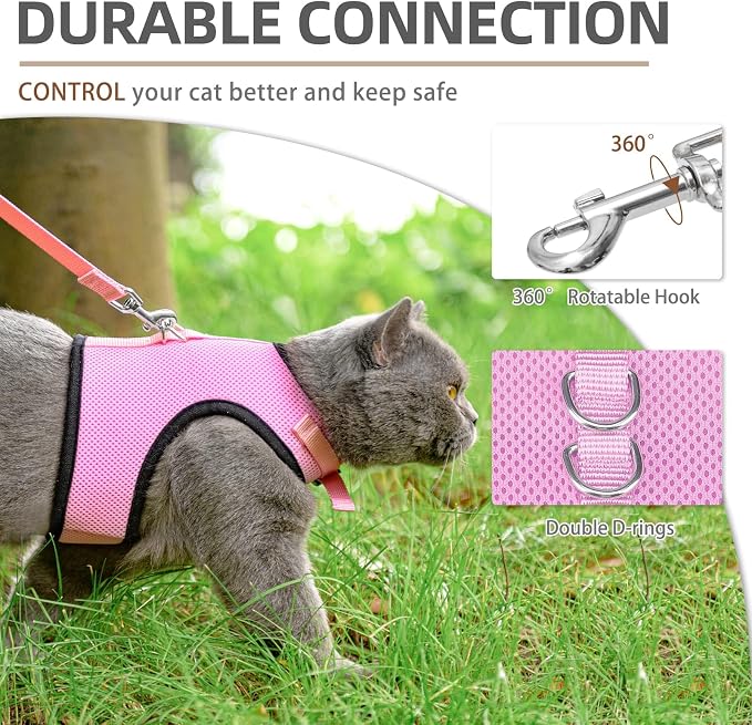 PUPTECK Soft Mesh Cat Vest Harness and Leash Set Puppy Padded Pet Harnesses - Image 4
