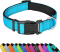 Reflective Dog Collar, Adjustable Soft Neoprene Padded Nylon Pet Collars by PWOD
