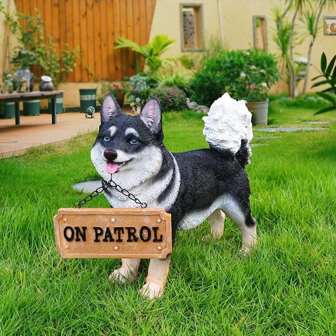 Akita Statue Outdoor Decorations – Outdoor Dog Statue Standing Black Akita - Image 5