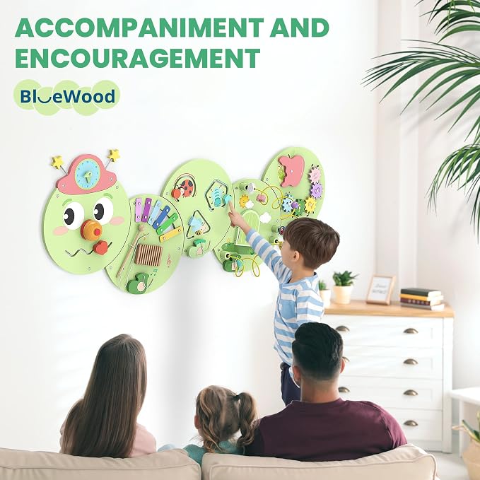 BlueWood Wooden Wall Busy Board Panels, Toddler Learning Activity Center - Image 6