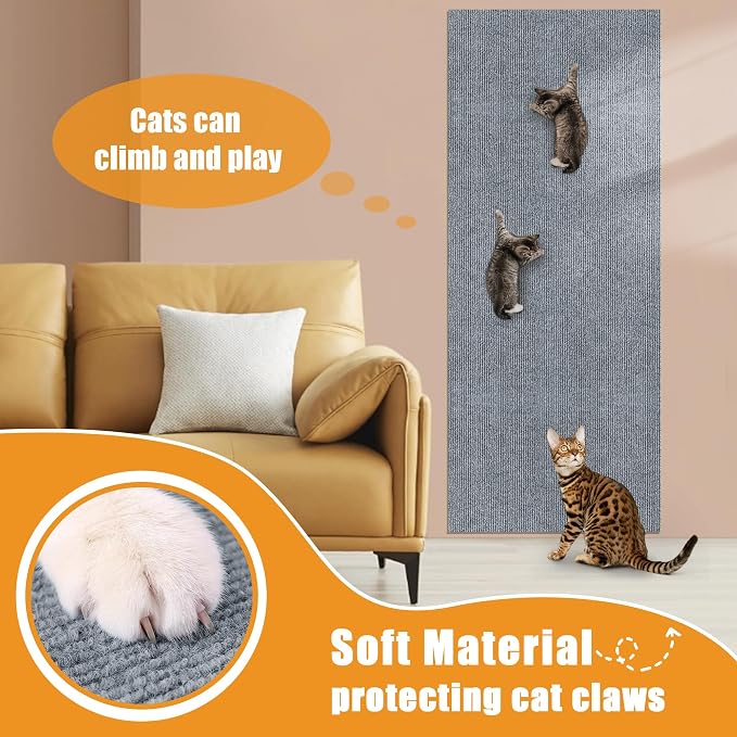 Cat Scratching mat Self-Adhesive, Trimmable Furniture Protector - Image 4