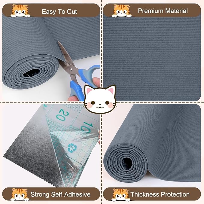 Cat Scratch Furniture Protector, 157.4"x15.8" Cat Scratching Mat, Trimmable - Image 3