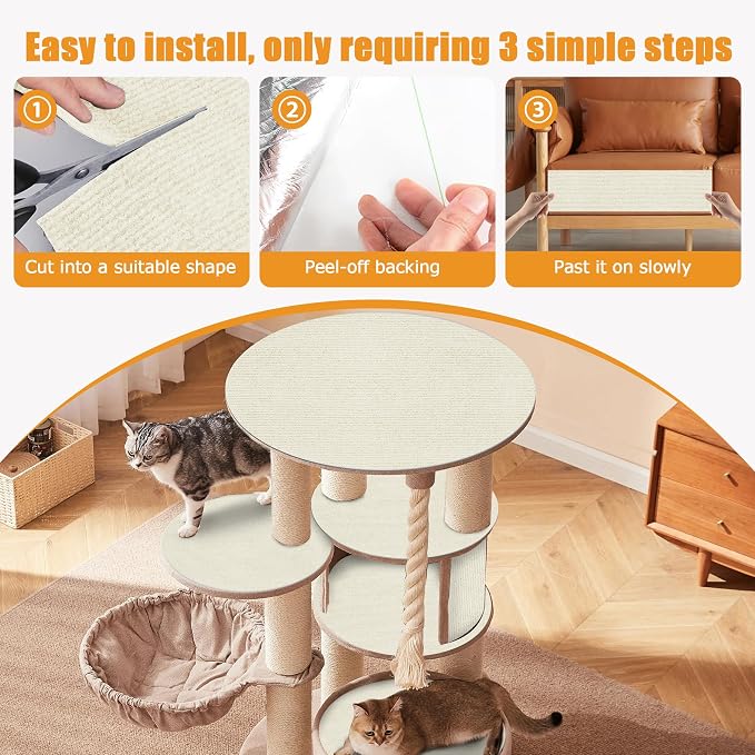 Cat Scratching mat Self-Adhesive, Trimmable Furniture Protector - Image 5