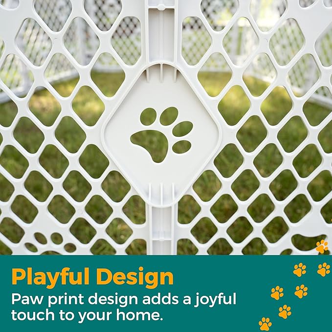 MyPet 8-Panel Paws Petyard, Durable & UV-Resistant Puppy Playpen, - Image 3