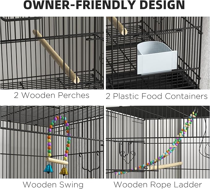 PawHut Double Stackable Bird Cage - Image 5