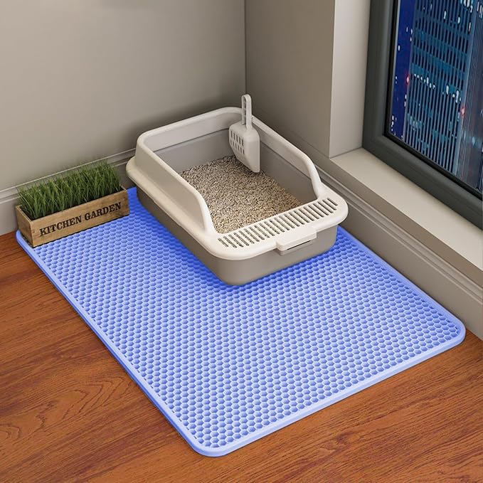 HCY&WLD Cat Litter Mat, Honeycomb Double Layer Cat Litter Trapping Mat by HCY%26WLD