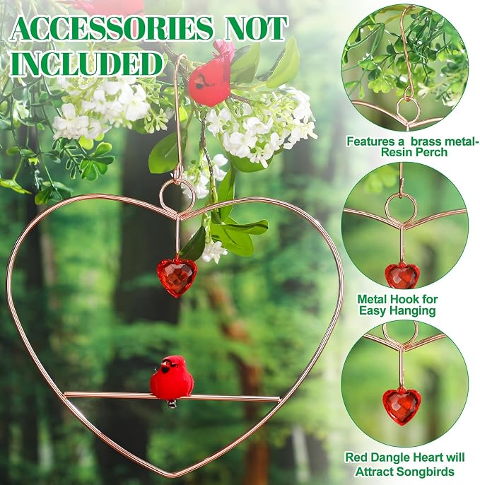 LemonRoad Hummingbird Swing, Tweet Heart Birdie Swing, Copper Hummingbird Perch - Image 3