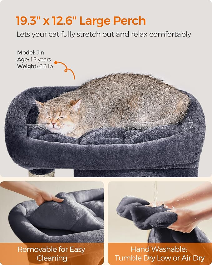 Feandrea Cat Tree, 29.1-Inch Cat Tower, Plush Condo - Image 3