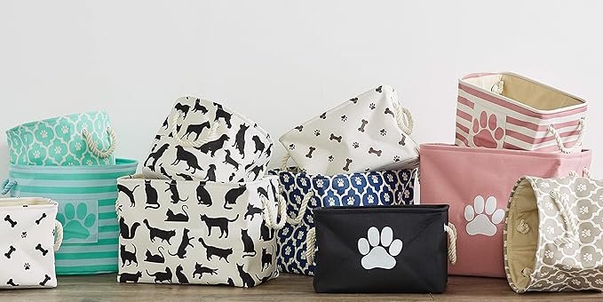 Bone Dry Pet Storage Collection Lattice Paw Print, Medium Round - Image 7