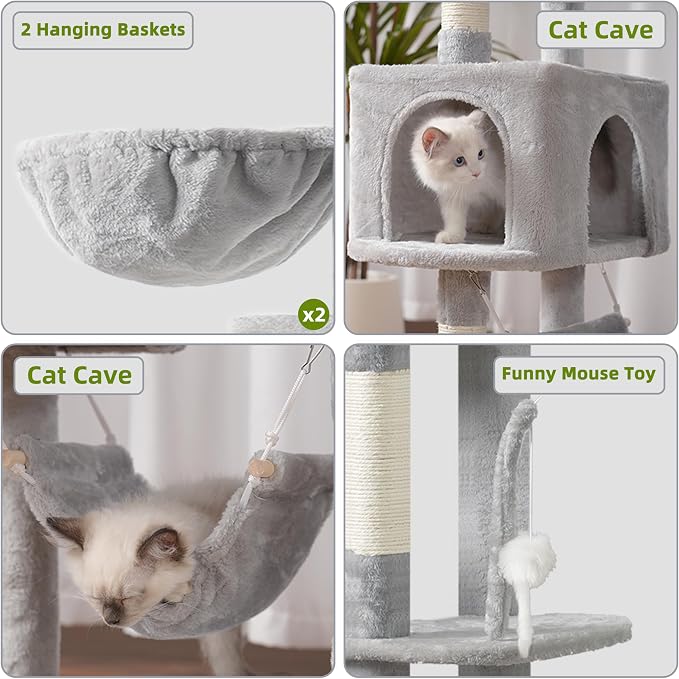 Cat Tree for Large Cats, 78.7" Tall Cat Tower for Indoor Cats Multiple Cats - Image 5