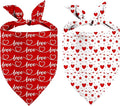 Heart Dog Bandanas 2 Pack, Mother’s Day Dog Bandanas, Triangle Reversible Love by Unknown