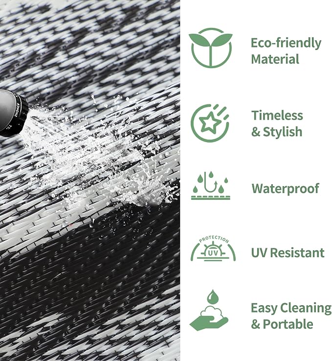 GENIMO Outdoor Rug for Patio Clearance, Reversible Plastic Straw Rugs for RV - Image 5