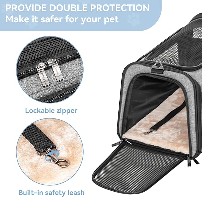Petsfit 17" x 11" x 11" Airline-Approved Expandable Pet Carrier, 2X Square - Image 5