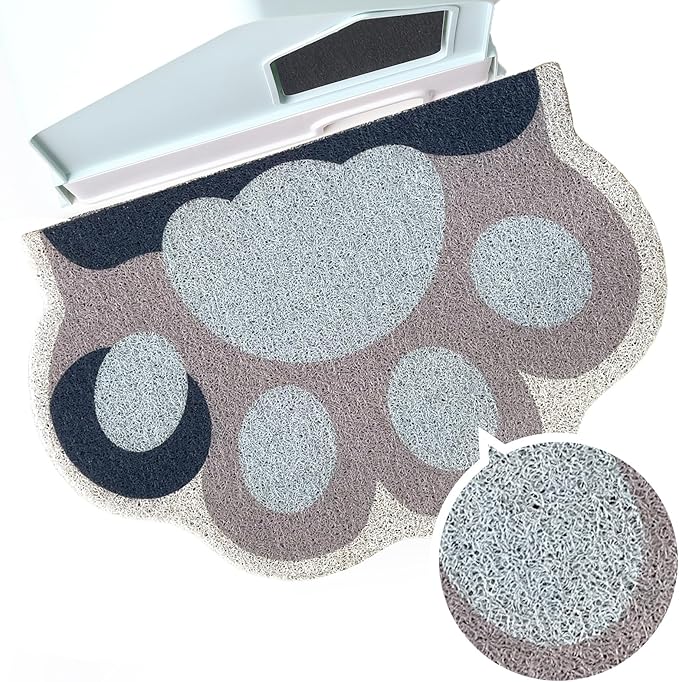 Cute Cat Litter Mat 24”x16”, Litter Box Mat, Litter Trapping Mat, Soft on Kitty by Rarenut