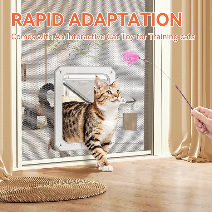LIBBEPET Cat Door for Screen Door, Lockable Cat Screen Door for Cats & Small - Image 7