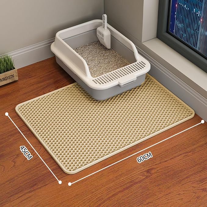 HCY&WLD 2-Pack Cat Litter Mat, Double Layer Honeycomb Waterproof Urine Proof - Image 7