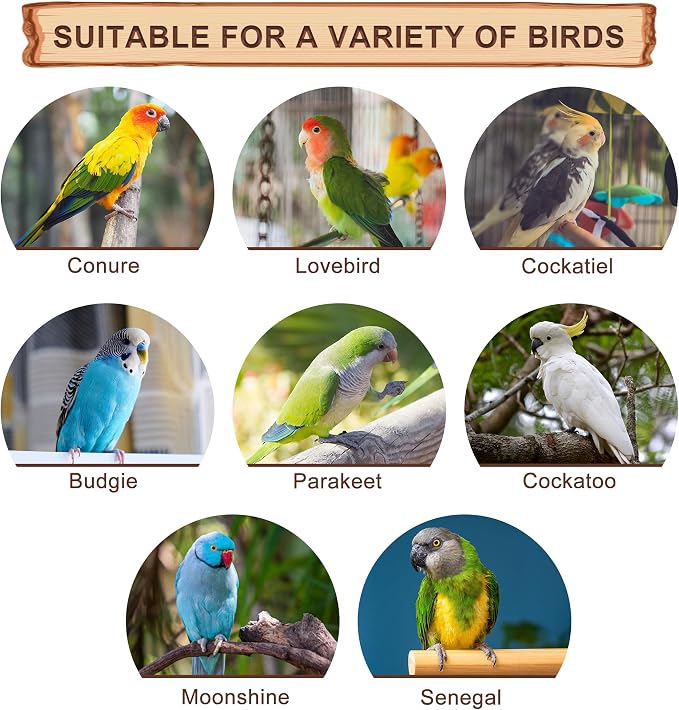 Mogoko Natural Bird Perches Playground, Cage Accessories, Toys Playground - Image 9