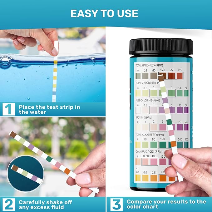 JNW 7-in-1 Pool Test Strips, 100 Quick & Accurate Test Strips - Image 5