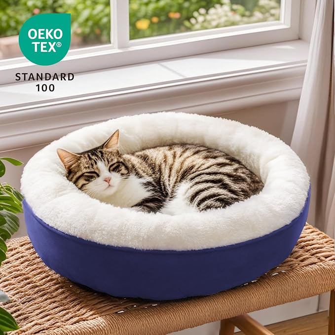 Love's cabin Round Donut Cat and Dog Cushion Bed, 20in Pet Bed - Image 7