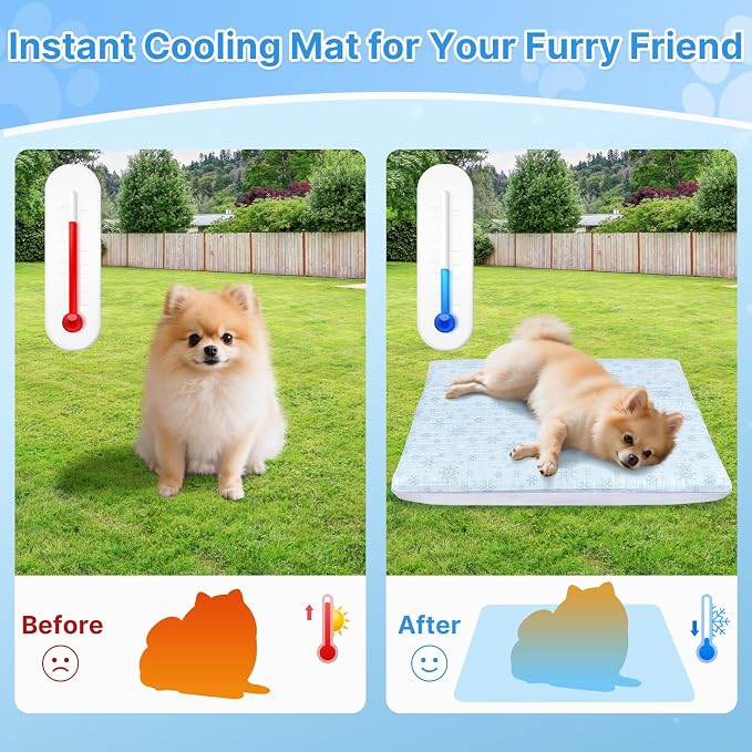 Atsuwell Dog Cooling Mat for Medium Dogs, Orthopedic Joint Support Cool Dog Bed - Image 8