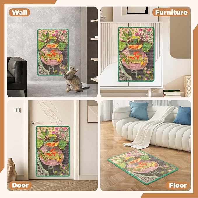 Sisal Cat Scratcher Mat, Cat Wall Scratcher - Image 6