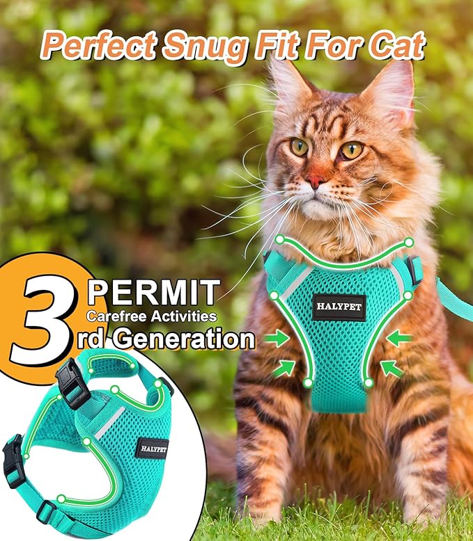 Halypet Cat Harness and Leash Set Escape Proof Soft Adjustable Cat Leash - Image 6