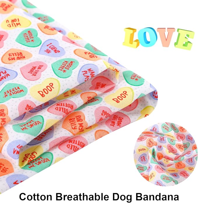 ARING PET Valentine's Day Dog Bandana-Cute Heart Pet Bandanas, Soft Holiday - Image 2