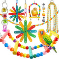 8 pcs Bird Toys for Parakeets by QUOZUO