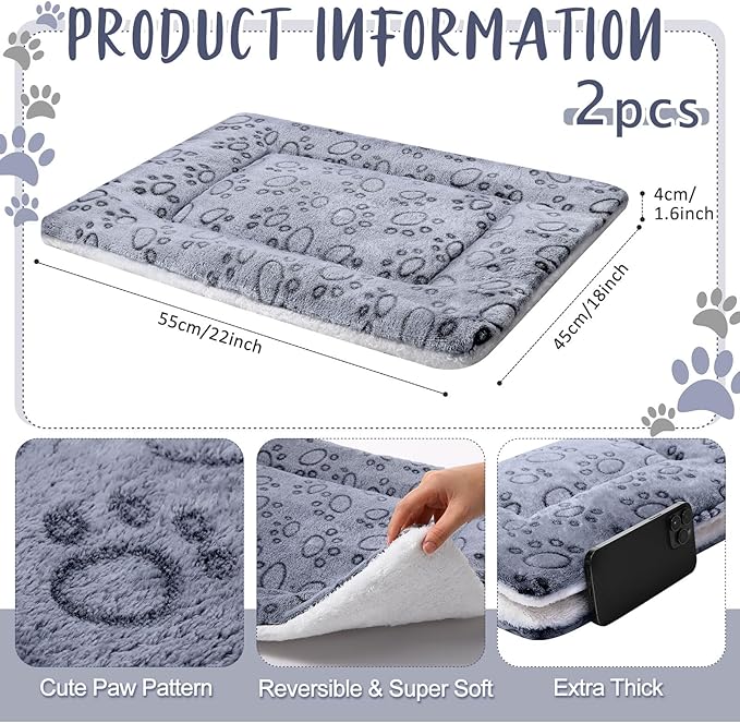 VitalCozy 2 Pack Self Warming Cat Mat Self Heating Pad Bed Reversible Machine - Image 2