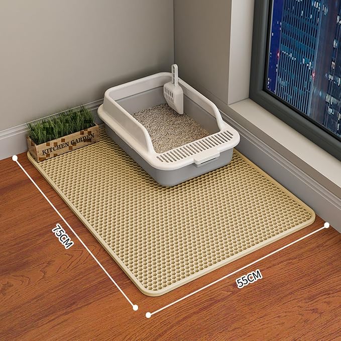 HCY&WLD 2-Pack Cat Litter Mat, Double Layer Honeycomb Waterproof Urine Proof - Image 7