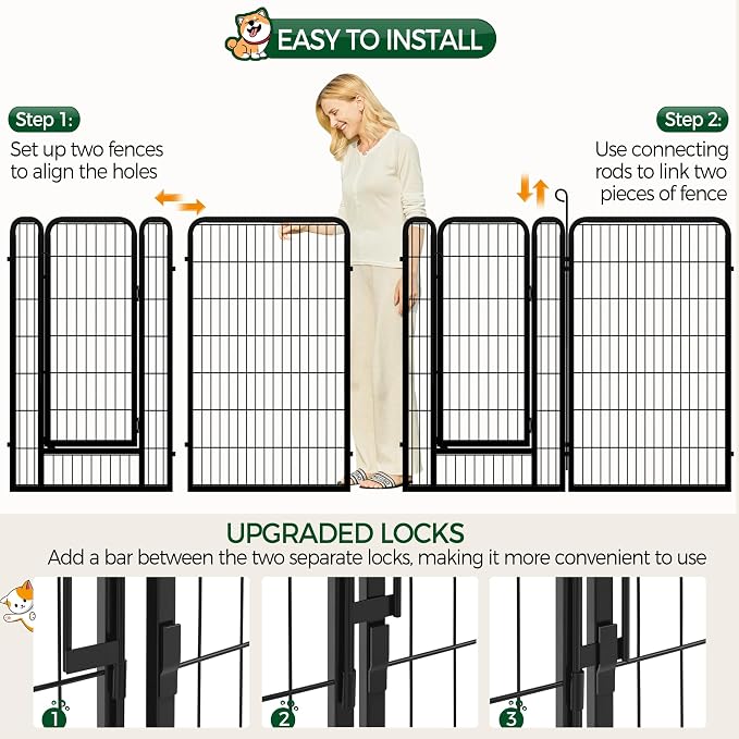 Yaheetech Dog Playpen Outdoor, 47 inch 16 Panels Dog Pen Indoor Heavy Duty - Image 4