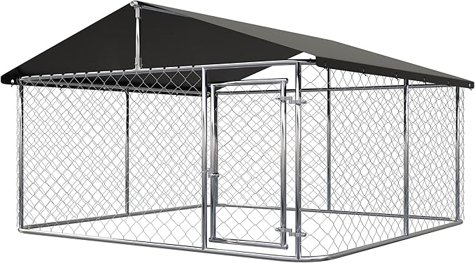 Petonly Outdoor Dog Enclosure Heavy Duty Dog Kennel House Mesh Dog Big Cage Pet by Petony