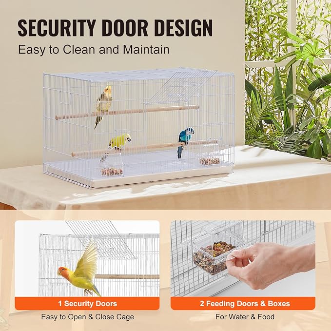VEVOR 30-inch Flight Bird Cage, Stackable Bird Cage - Image 4