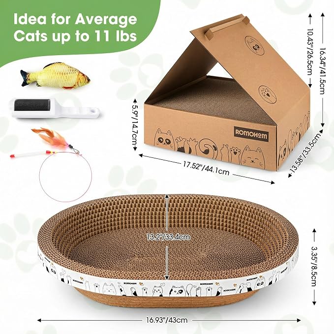 4-Piece Cardboard Cat Scratcher Bed Set - Image 5