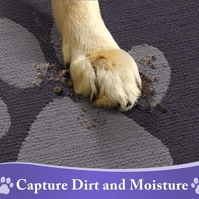 Buganda Dog Door Mat for Muddy Paws, Absorbent Dirt Trapper Washable Indoor - Image 4