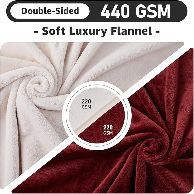 LOOBANI Waterproof Blanket for Bed: Reversible Soft Flannel Queen Bed Blanket - Image 5