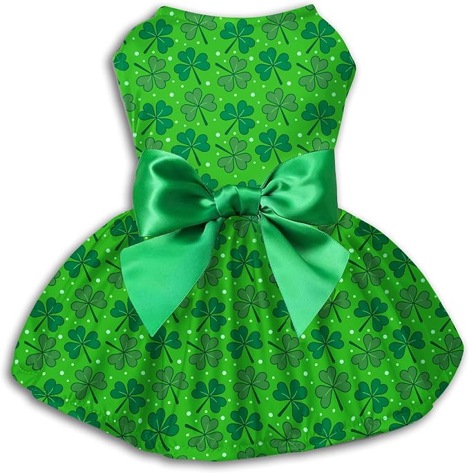 St. Patrick's Day Dog Dress, Soft Breathable Pet Clothes by PohshidoPet