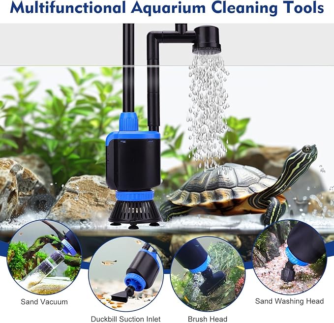 AQQA DC 36W Electric Aquarium Vacuum Gravel Cleaner 6-in-1 Multifunctional Fish - Image 4
