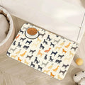 Cute Dog Cat Food Mat, Color Silhouette Absorbent Pet Feeding Mat by Unknown