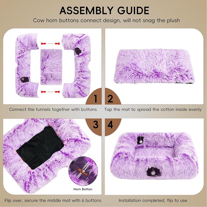 Extra Large Cat Tunnel Bed, 4 Ways Tunnels - Image 7
